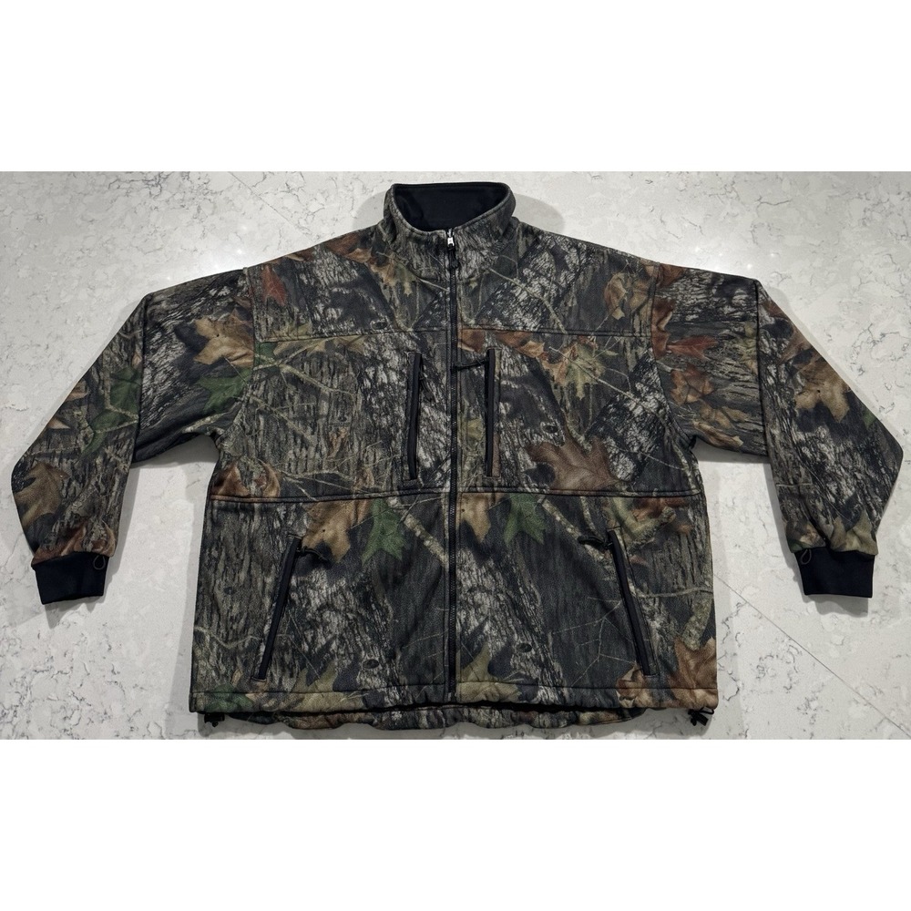 Mad Dog Gear Mens 2XL Camo Full Zip Fleece Hunting Jacket Vintage 90s H237
